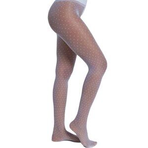 Commando The Chic Dot Sheer Tights White Small